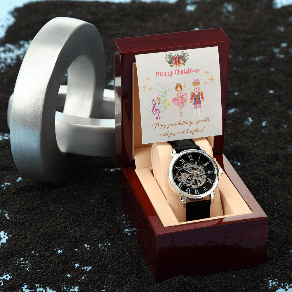 Openwork Watch with Merry Christmas Message Nutckrackers Card by ShineOn Fulfillment