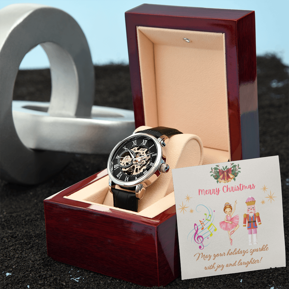 Openwork Watch with Merry Christmas Message Nutckrackers Card by ShineOn Fulfillment
