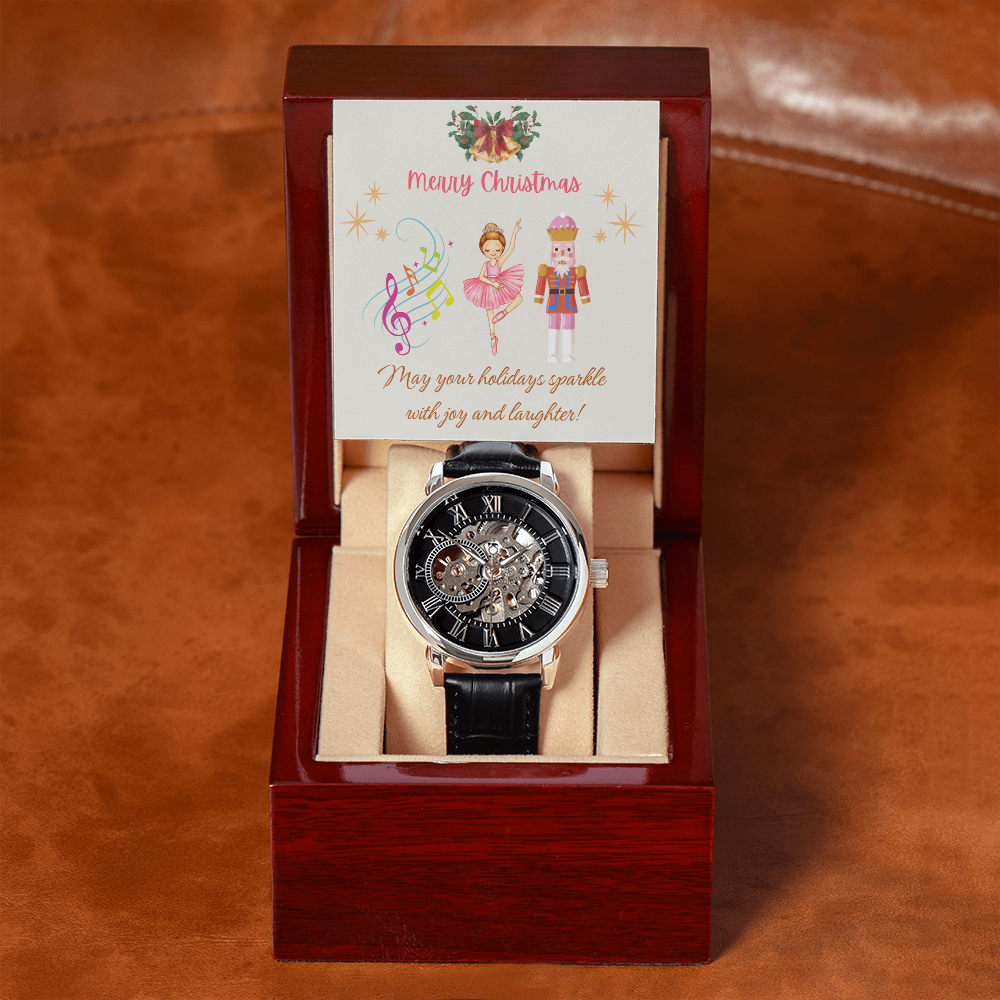 Openwork Watch with Merry Christmas Message Nutckrackers Card by ShineOn Fulfillment