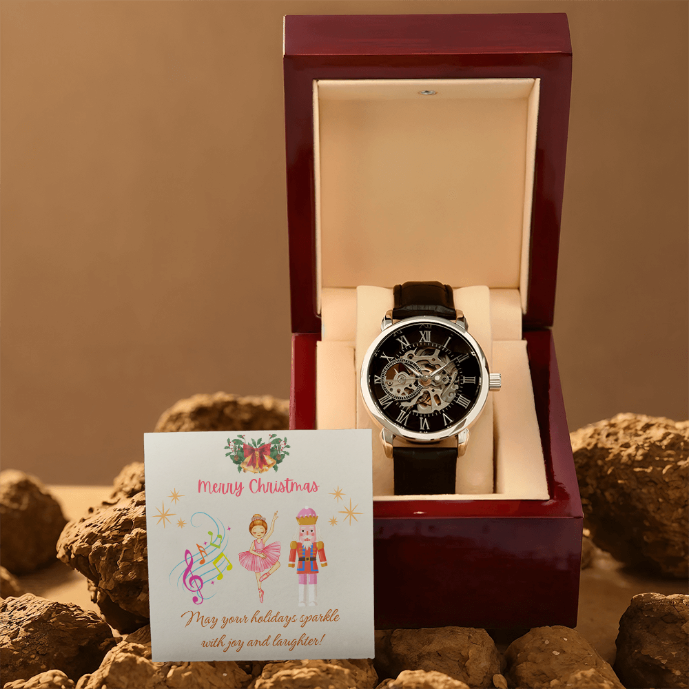Openwork Watch with Merry Christmas Message Nutckrackers Card by ShineOn Fulfillment
