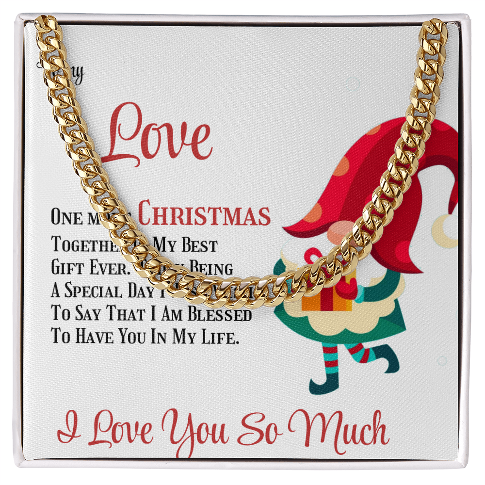 Cuban Link Chain Merry Christmas To Love by ShineOn Fulfillment