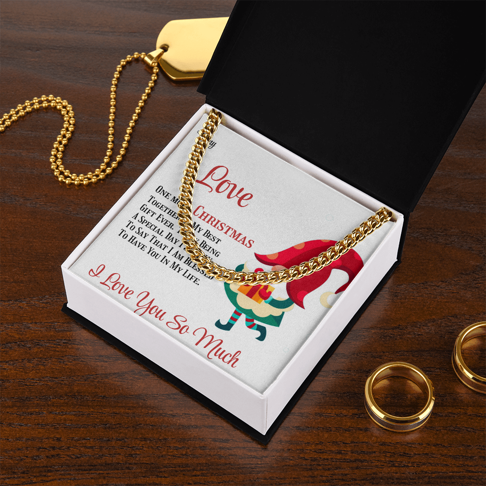 Cuban Link Chain Merry Christmas To Love by ShineOn Fulfillment