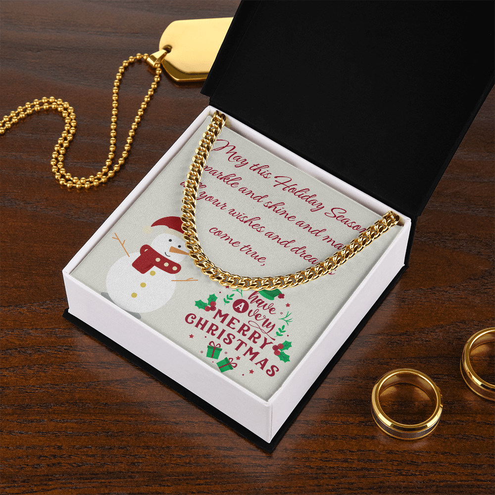 Cuban Link Chain – Merry Christmas Gift for Him | Luxury Necklace with Message Card by ShineOn Fulfillment