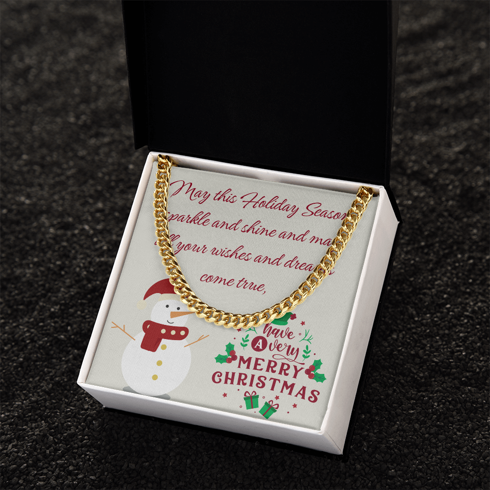 Cuban Link Chain – Merry Christmas Gift for Him | Luxury Necklace with Message Card by ShineOn Fulfillment
