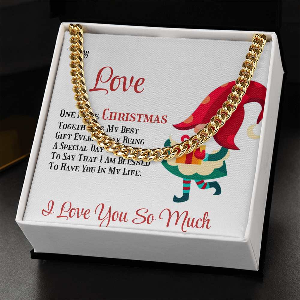 Cuban Link Chain Merry Christmas To Love by ShineOn Fulfillment