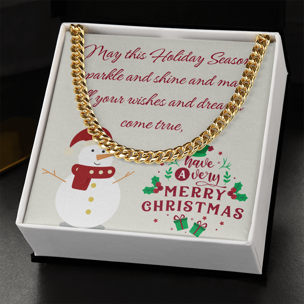Cuban Link Chain – Merry Christmas Gift for Him | Luxury Necklace with Message Card by ShineOn Fulfillment