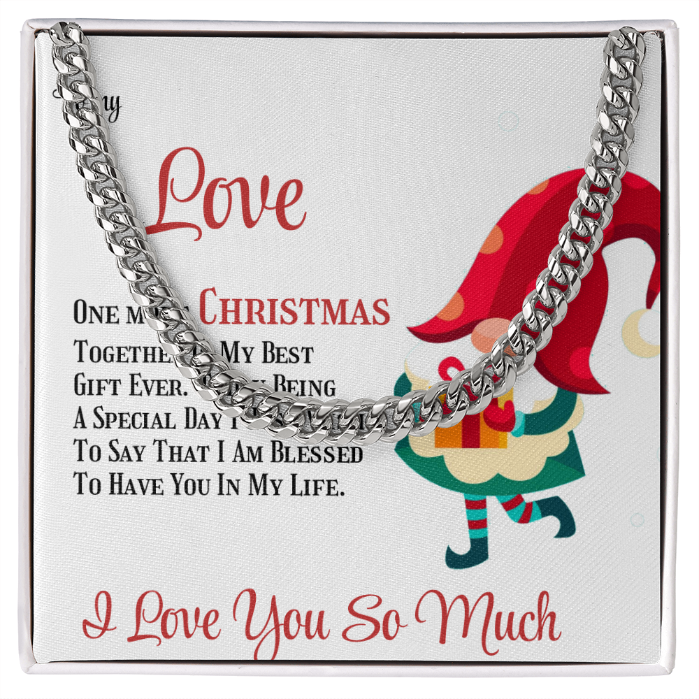 Cuban Link Chain Merry Christmas To Love by ShineOn Fulfillment