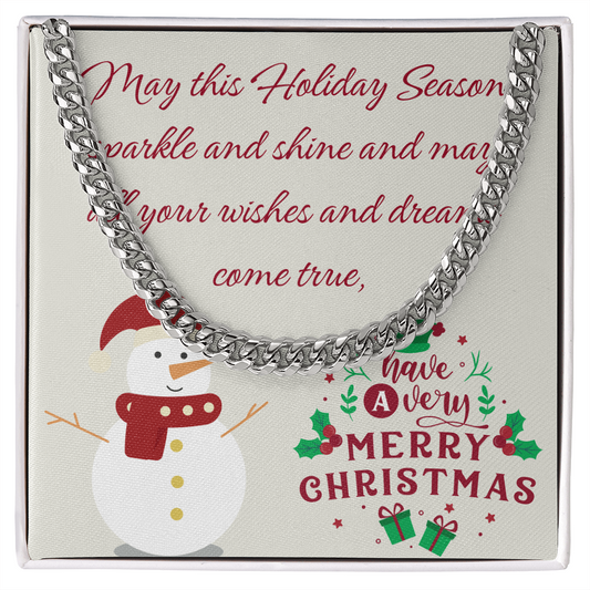Cuban Link Chain – Merry Christmas Gift for Him | Luxury Necklace with Message Card by ShineOn Fulfillment