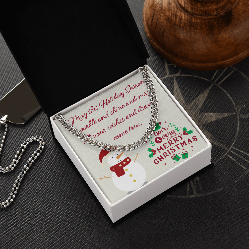 Cuban Link Chain – Merry Christmas Gift for Him | Luxury Necklace with Message Card by ShineOn Fulfillment
