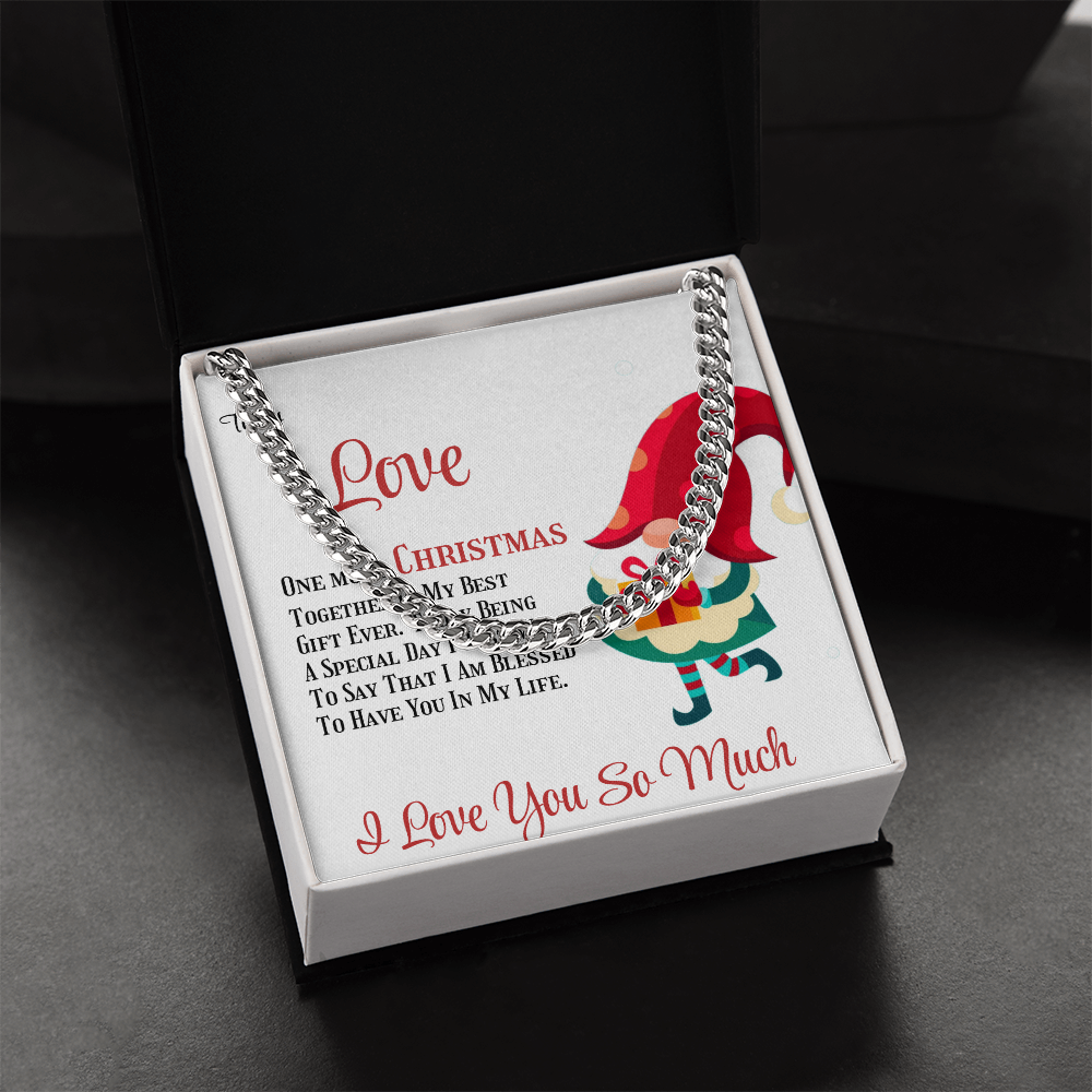 Cuban Link Chain Merry Christmas To Love by ShineOn Fulfillment