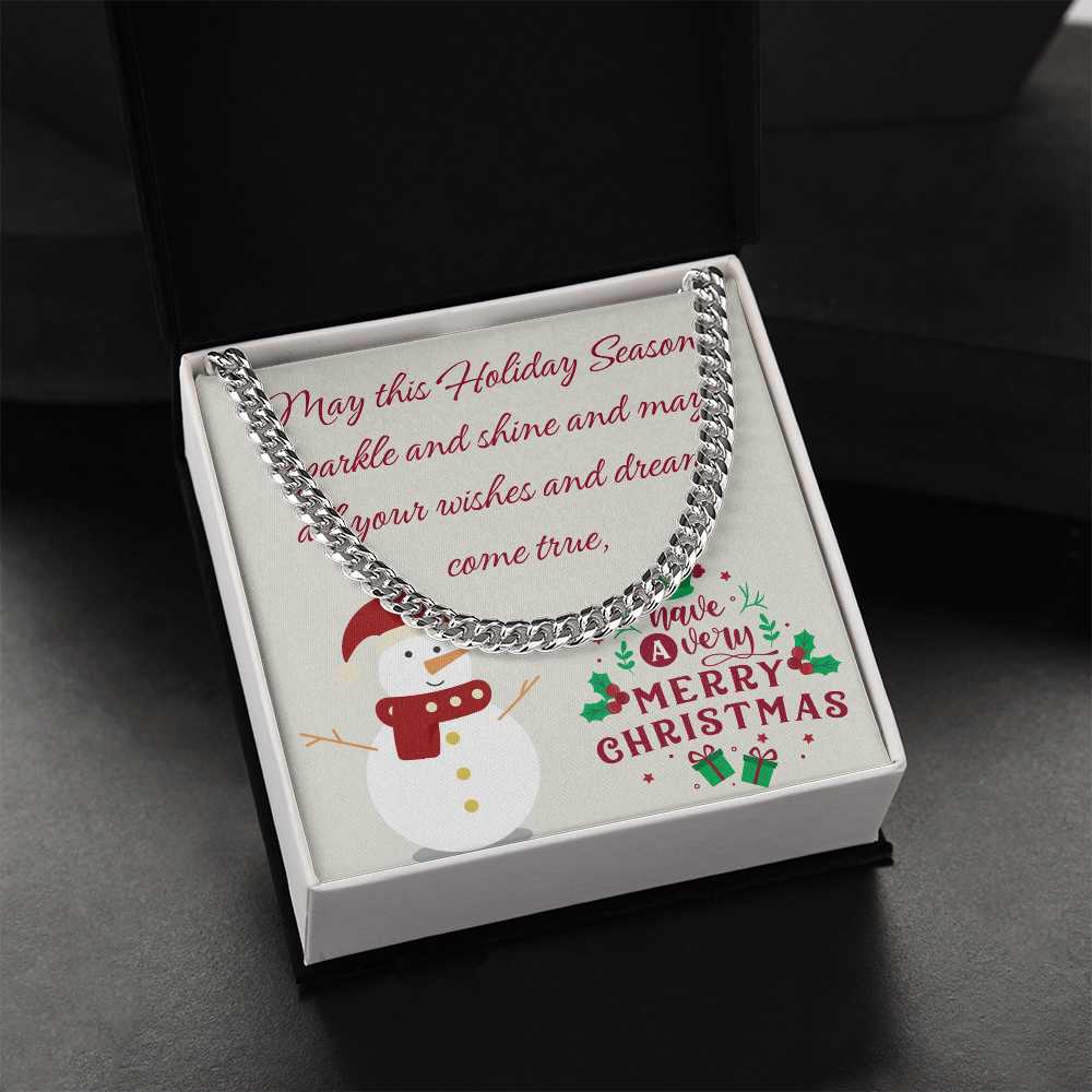 Cuban Link Chain – Merry Christmas Gift for Him | Luxury Necklace with Message Card by ShineOn Fulfillment