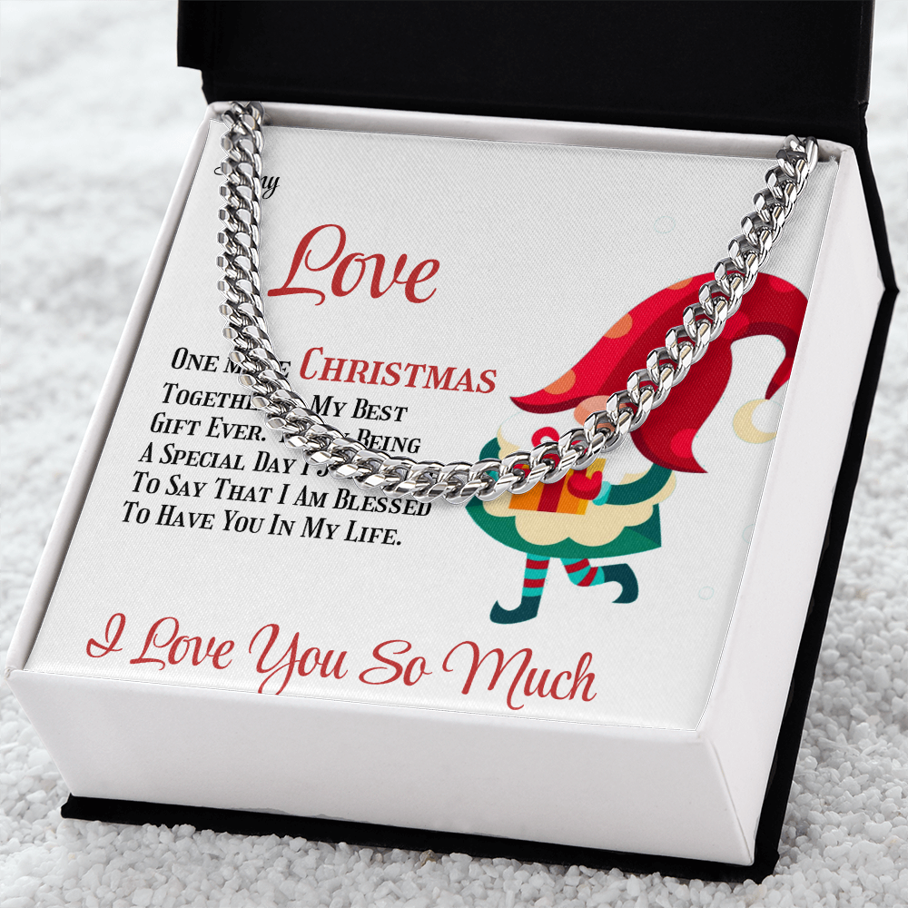 Cuban Link Chain Merry Christmas To Love by ShineOn Fulfillment