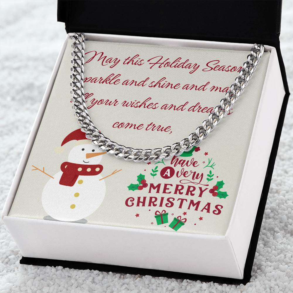 Cuban Link Chain – Merry Christmas Gift for Him | Luxury Necklace with Message Card by ShineOn Fulfillment