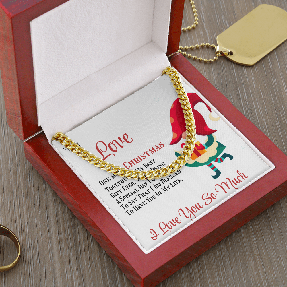 Cuban Link Chain Merry Christmas To Love by ShineOn Fulfillment