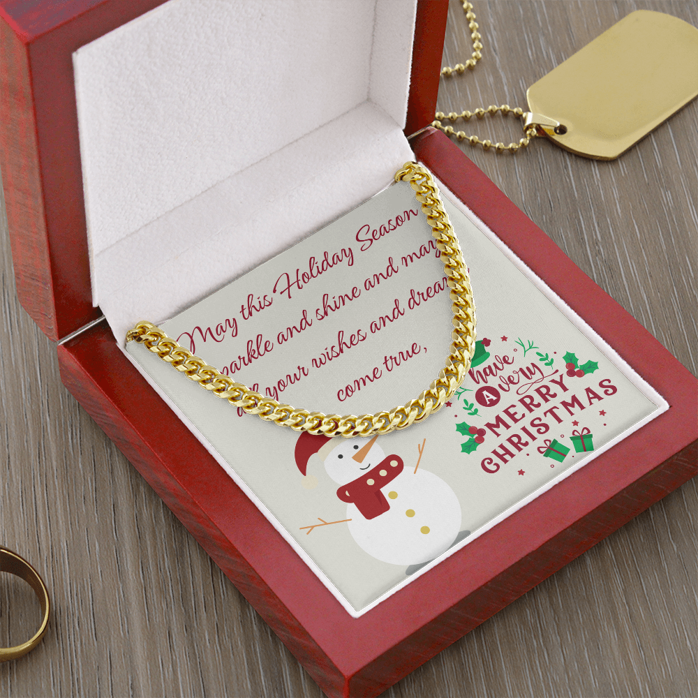 Cuban Link Chain – Merry Christmas Gift for Him | Luxury Necklace with Message Card by ShineOn Fulfillment
