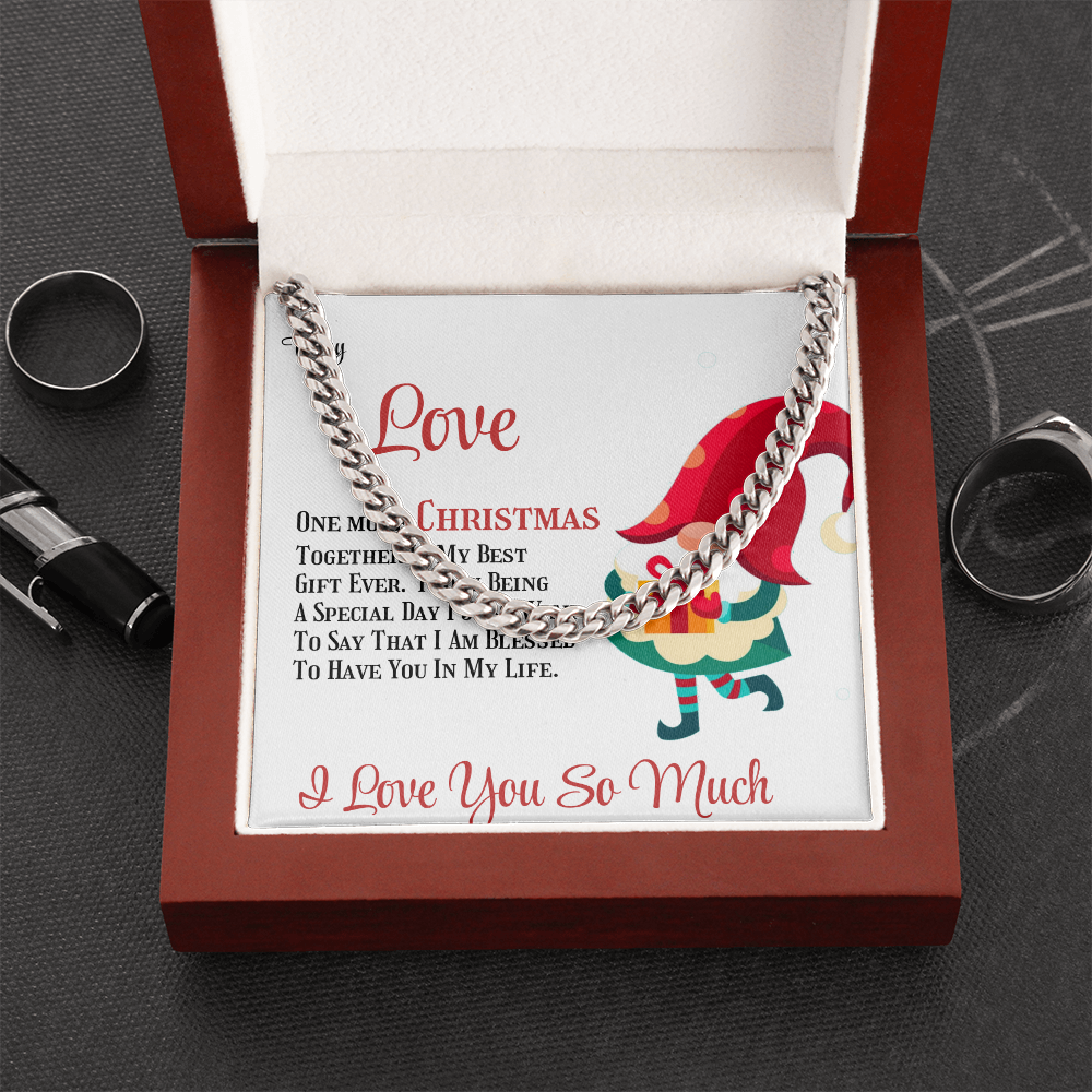 Cuban Link Chain Merry Christmas To Love by ShineOn Fulfillment