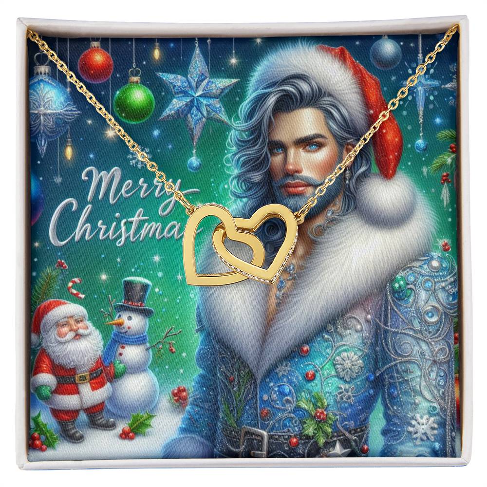Interlocking Hearts Necklace Merry Christmas (Yellow & White Gold Variants) by ShineOn Fulfillment