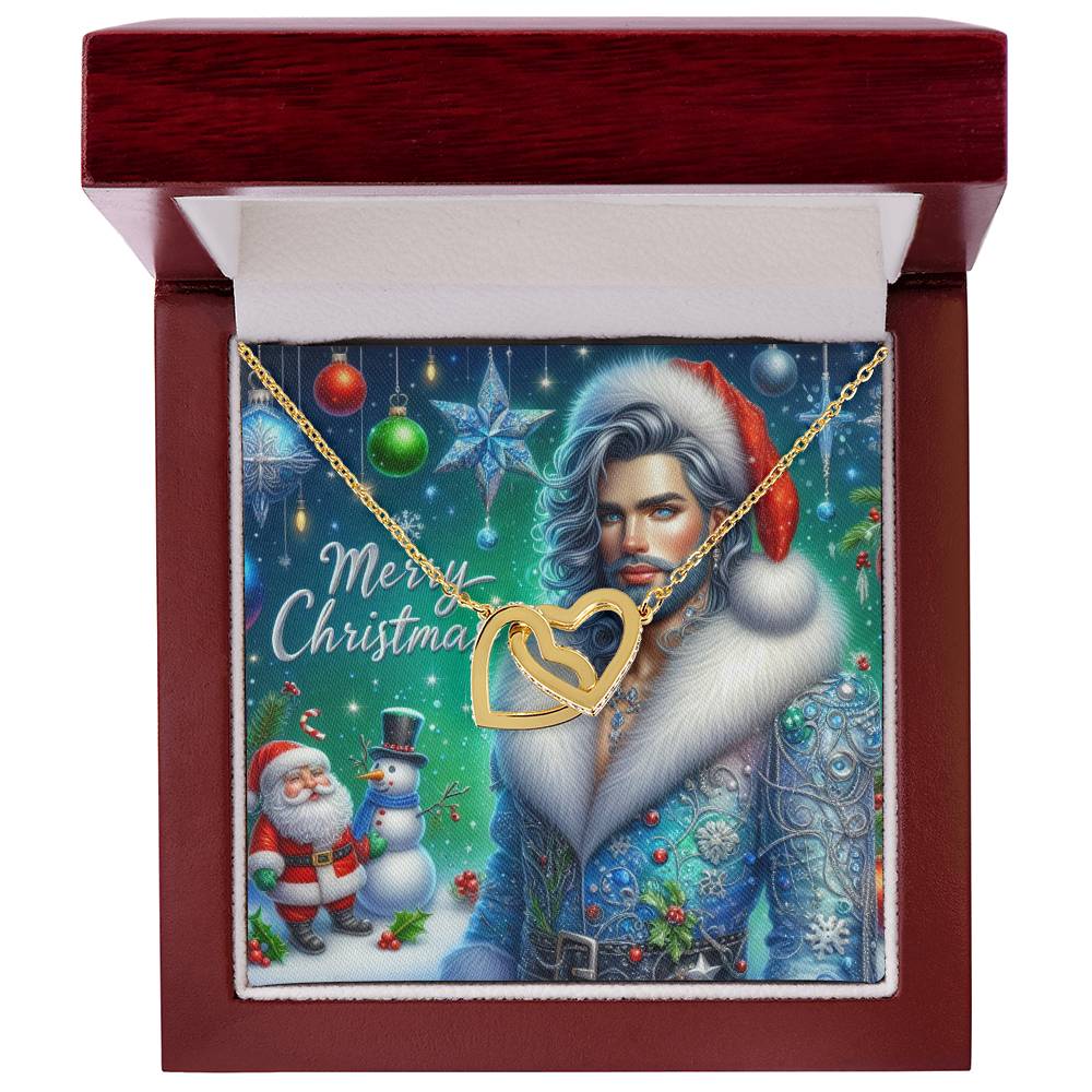 Interlocking Hearts Necklace Merry Christmas (Yellow & White Gold Variants) by ShineOn Fulfillment