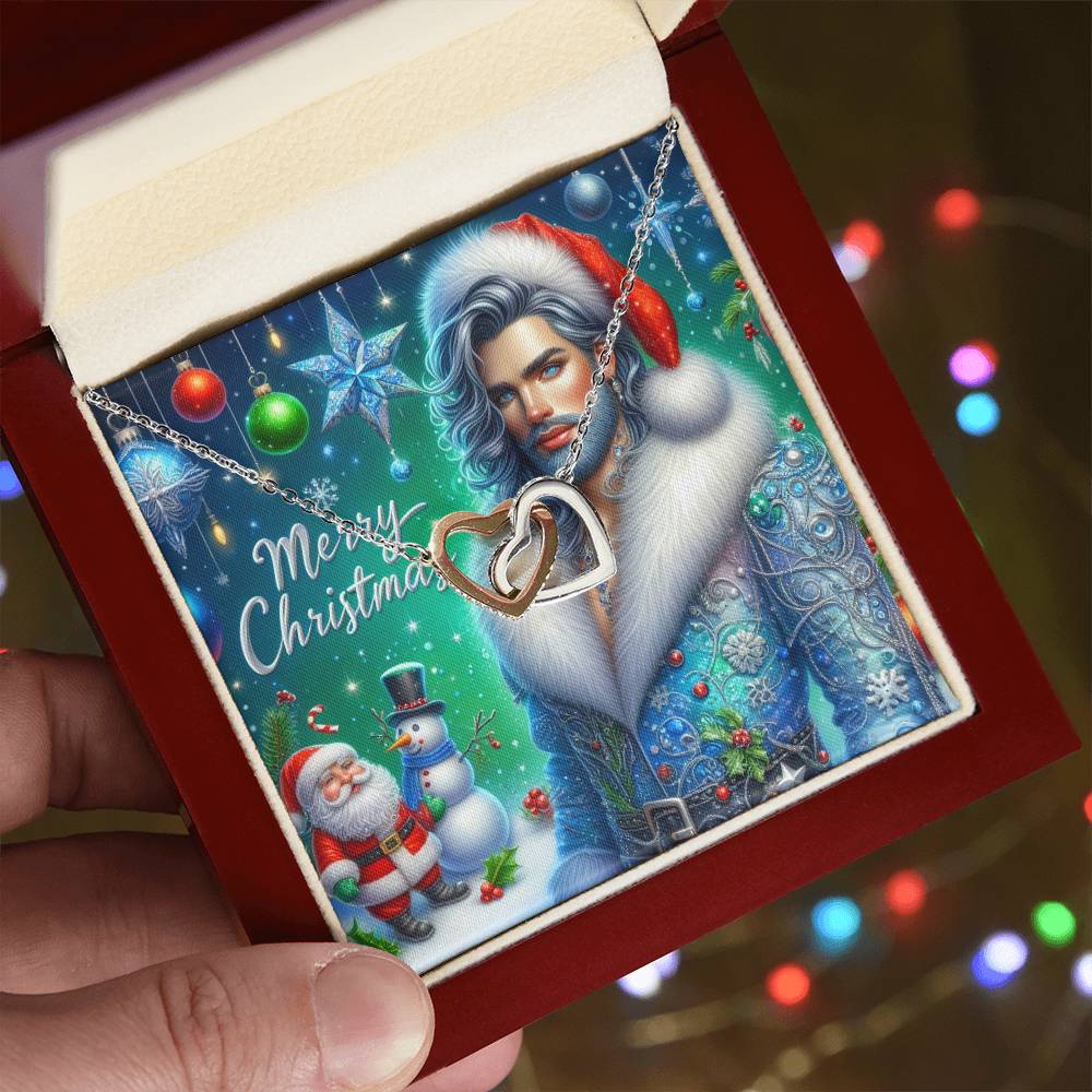 Interlocking Hearts Necklace Merry Christmas (Yellow & White Gold Variants) by ShineOn Fulfillment