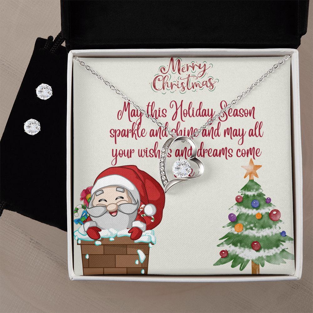 Forever Love Necklace & Earring Set – Merry Christmas Jewelry Gift | Holiday Accessories for Women by ShineOn Fulfillment