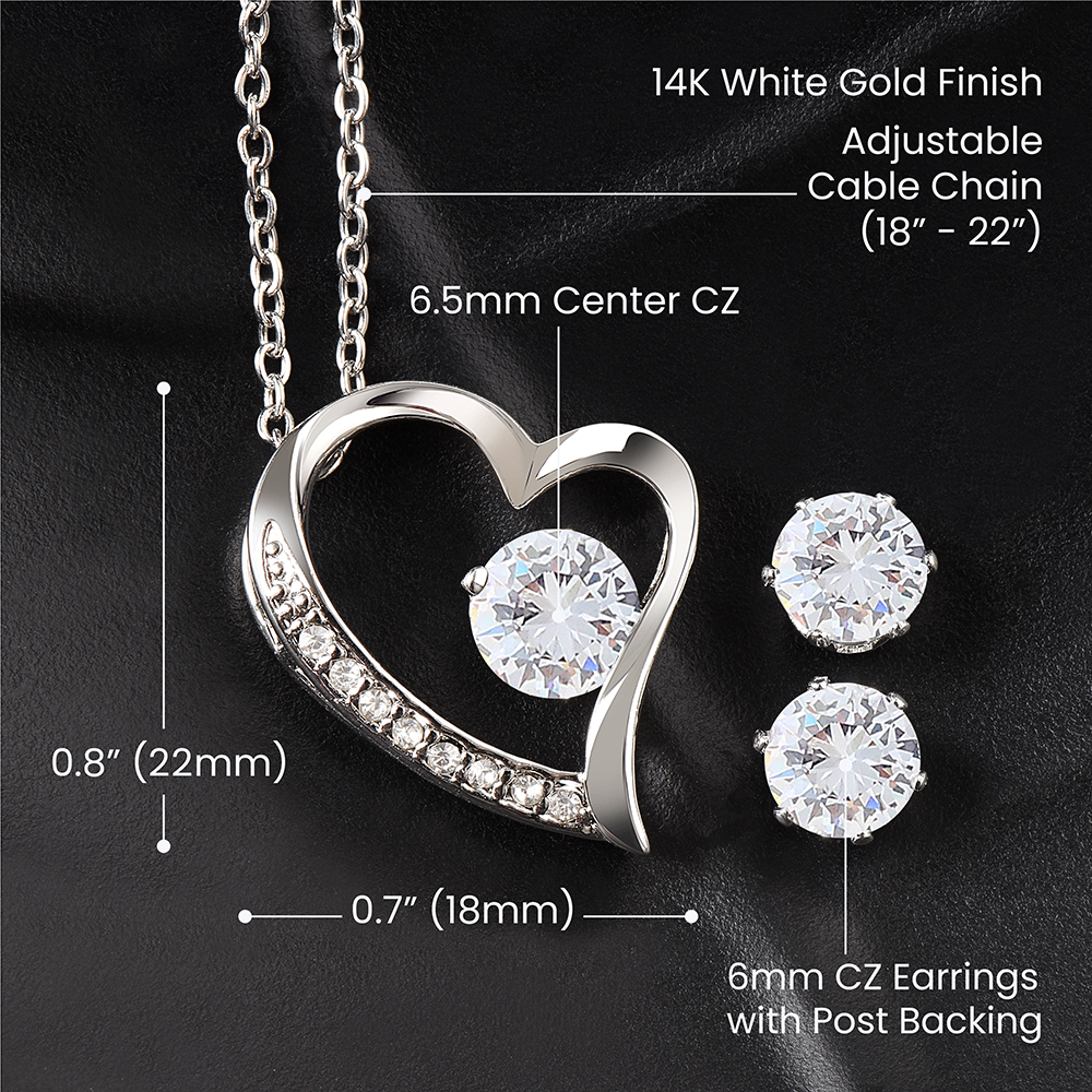 Forever Love Necklace & Earring Set To Wife ShineOn Fulfillment