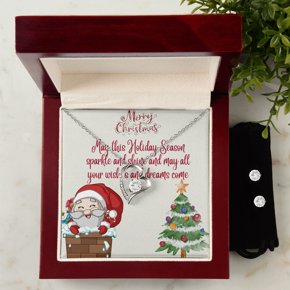 Forever Love Necklace & Earring Set – Merry Christmas Jewelry Gift | Holiday Accessories for Women by ShineOn Fulfillment