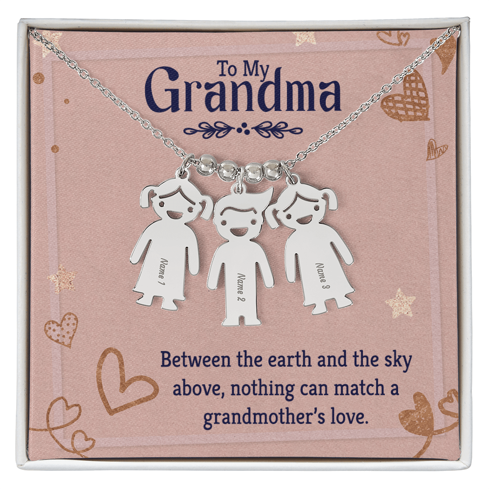 Kid Charm Necklace for Grandma – Engraved ShineOn Fulfillment