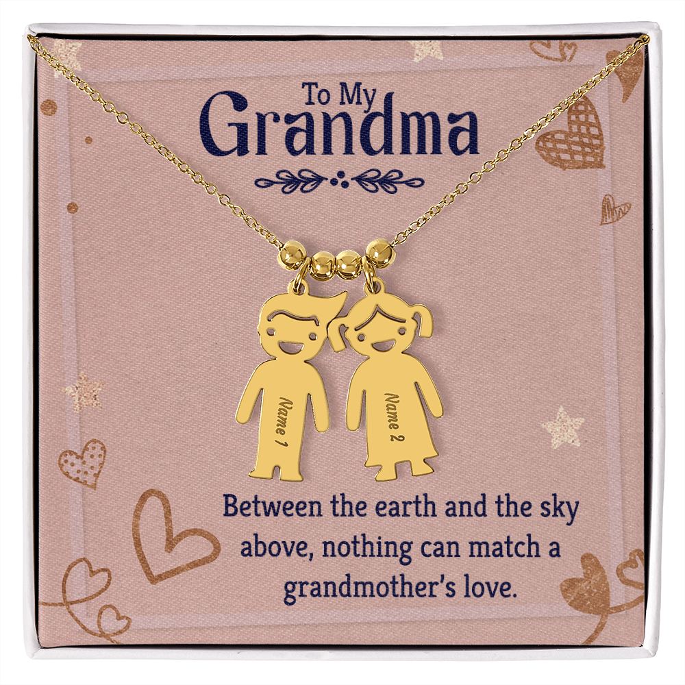 Kid Charm Necklace for Grandma – Engraved ShineOn Fulfillment