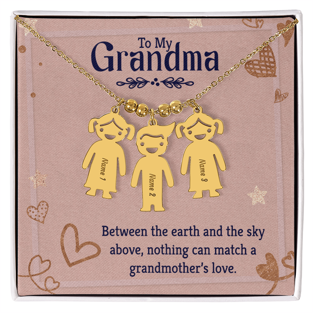 Kid Charm Necklace for Grandma – Engraved ShineOn Fulfillment