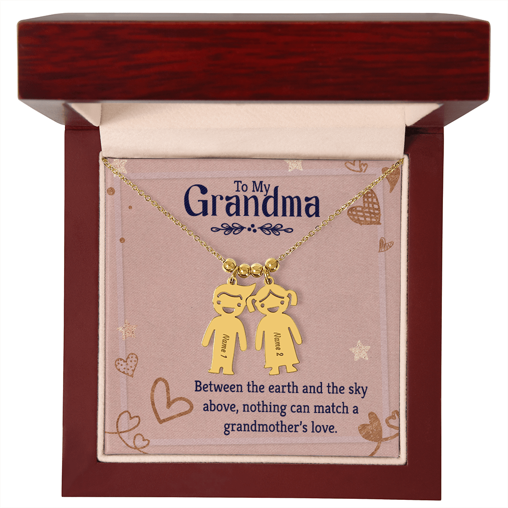 Kid Charm Necklace for Grandma – Engraved ShineOn Fulfillment