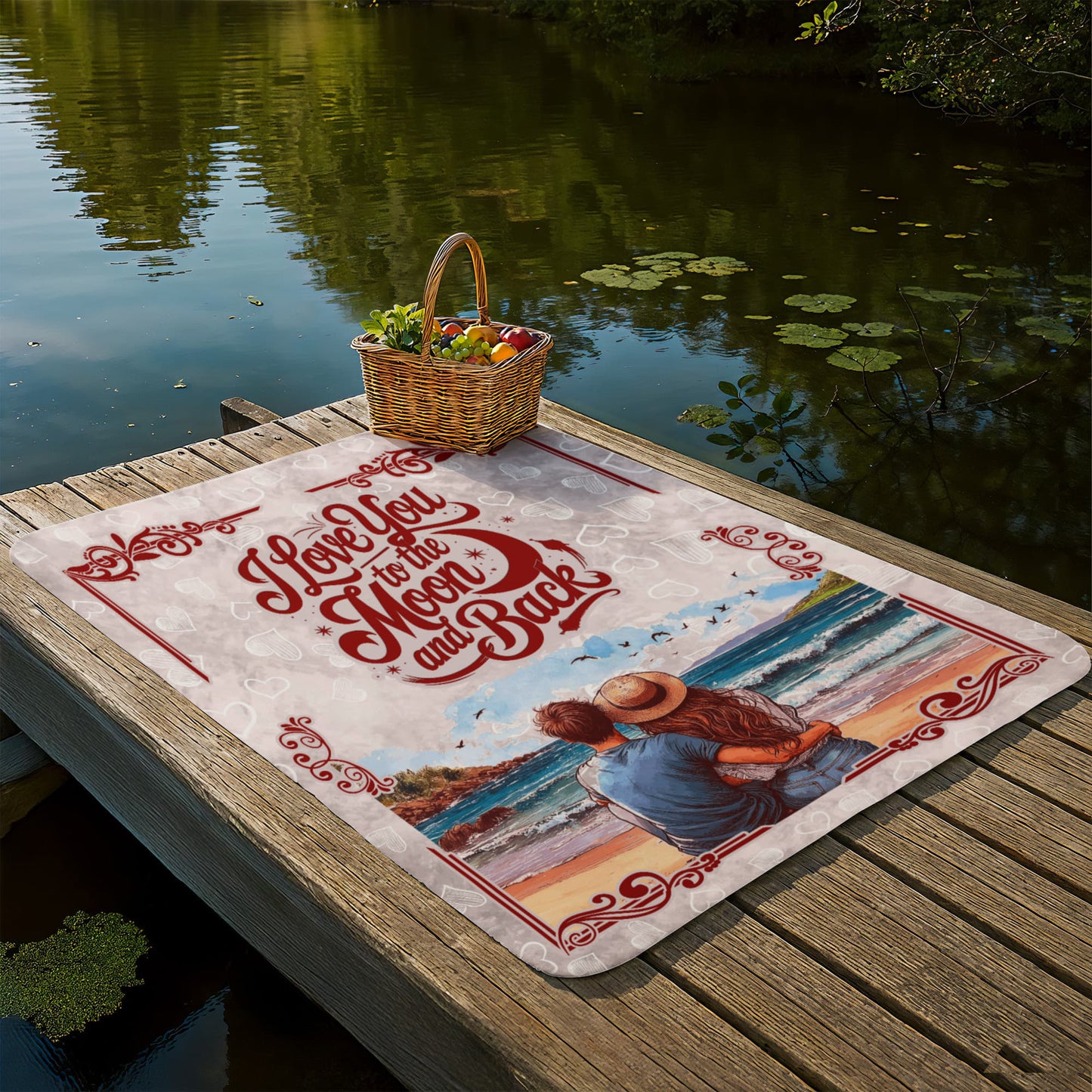 Sherpa Fleece Blanket Valentine's day gift  I love You to the Moon and back