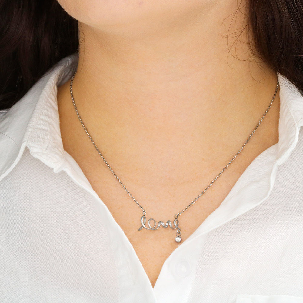 Scripted Love Heart Pendant Necklace ShineOn Fulfillment