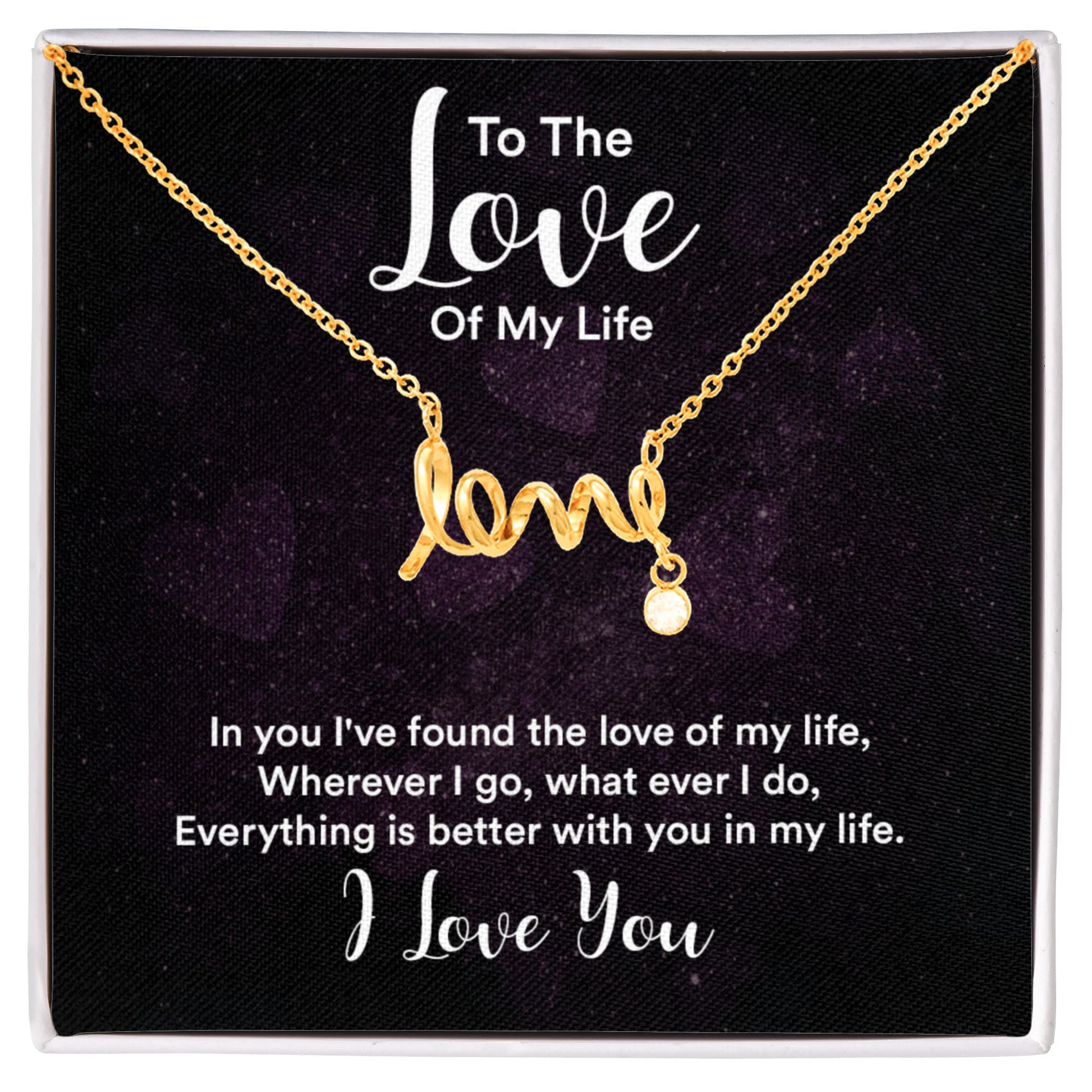 Scripted Love Heart Pendant Necklace ShineOn Fulfillment