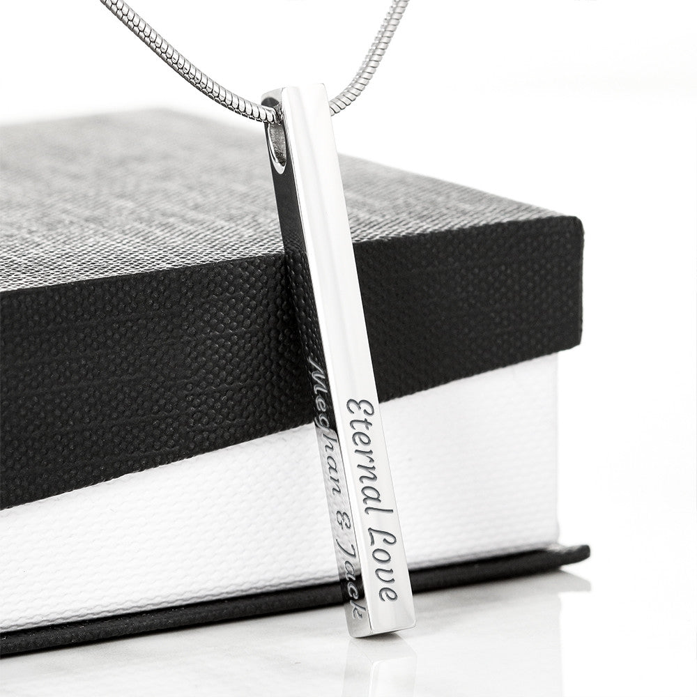 To My Granddaughter Engraved Stick Necklace ShineOn Fulfillment