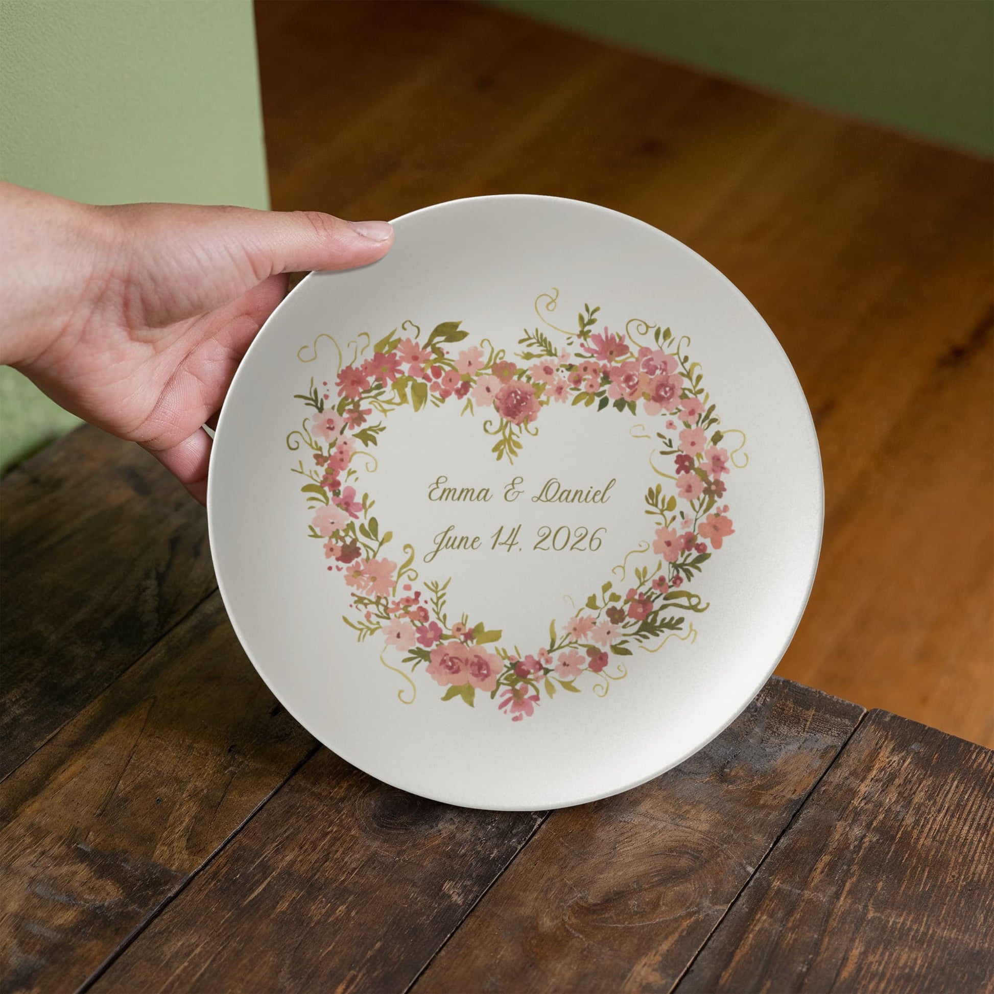 Personalized wedding or anniversary plate ShineOn Fulfillment