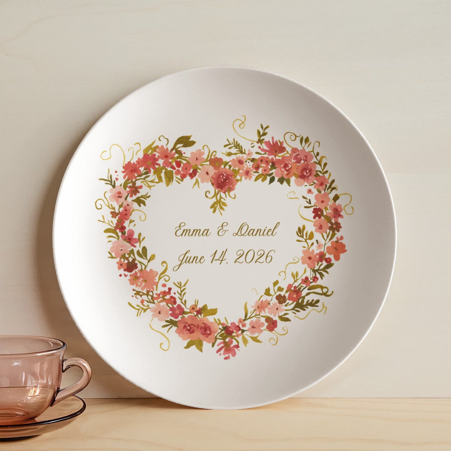 Personalized wedding or anniversary plate ShineOn Fulfillment