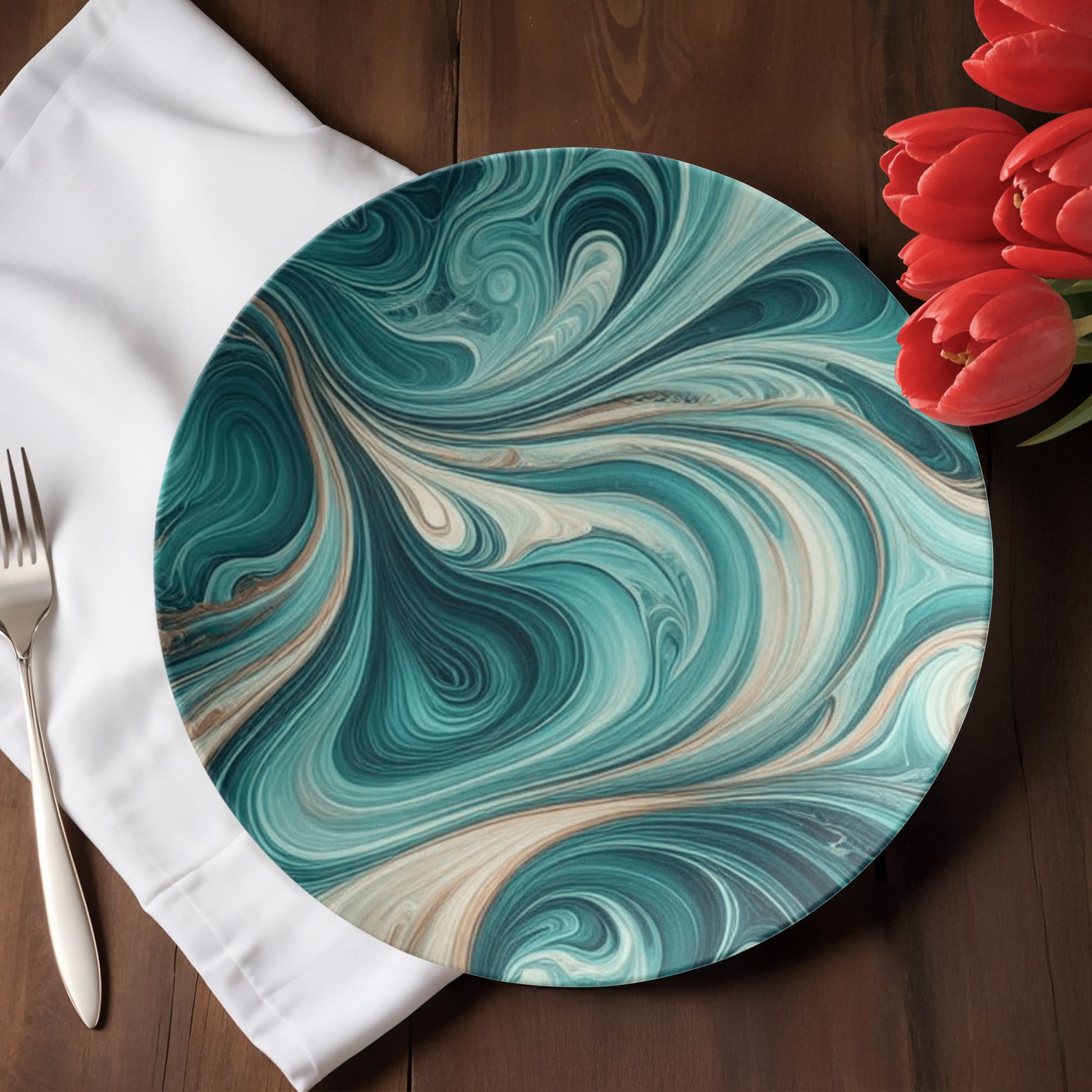 Dinner Plate turqouise 10” Plate by ShineOn Fulfillment