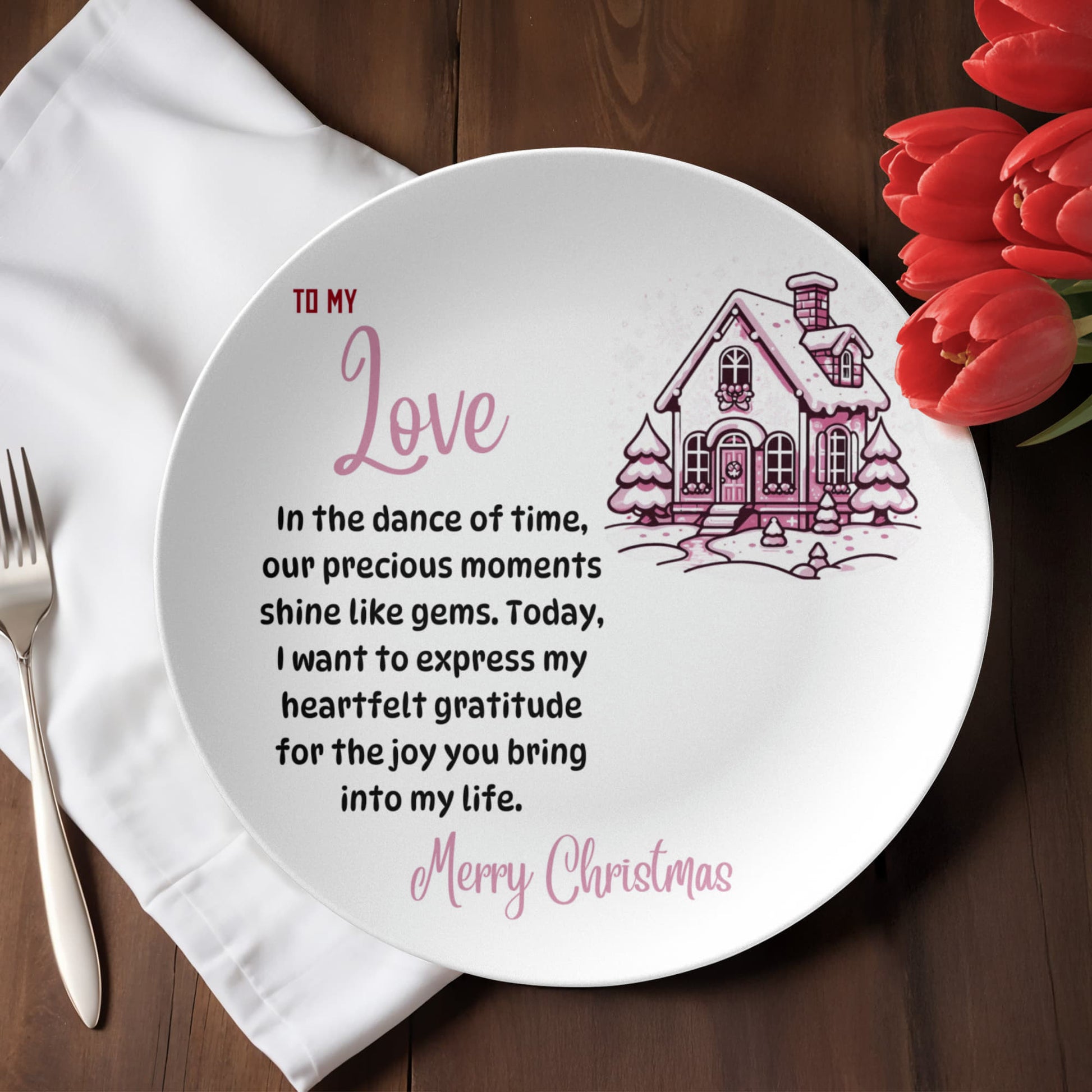 10” Plate To my Love Merry Christmas by ShineOn Fulfillment