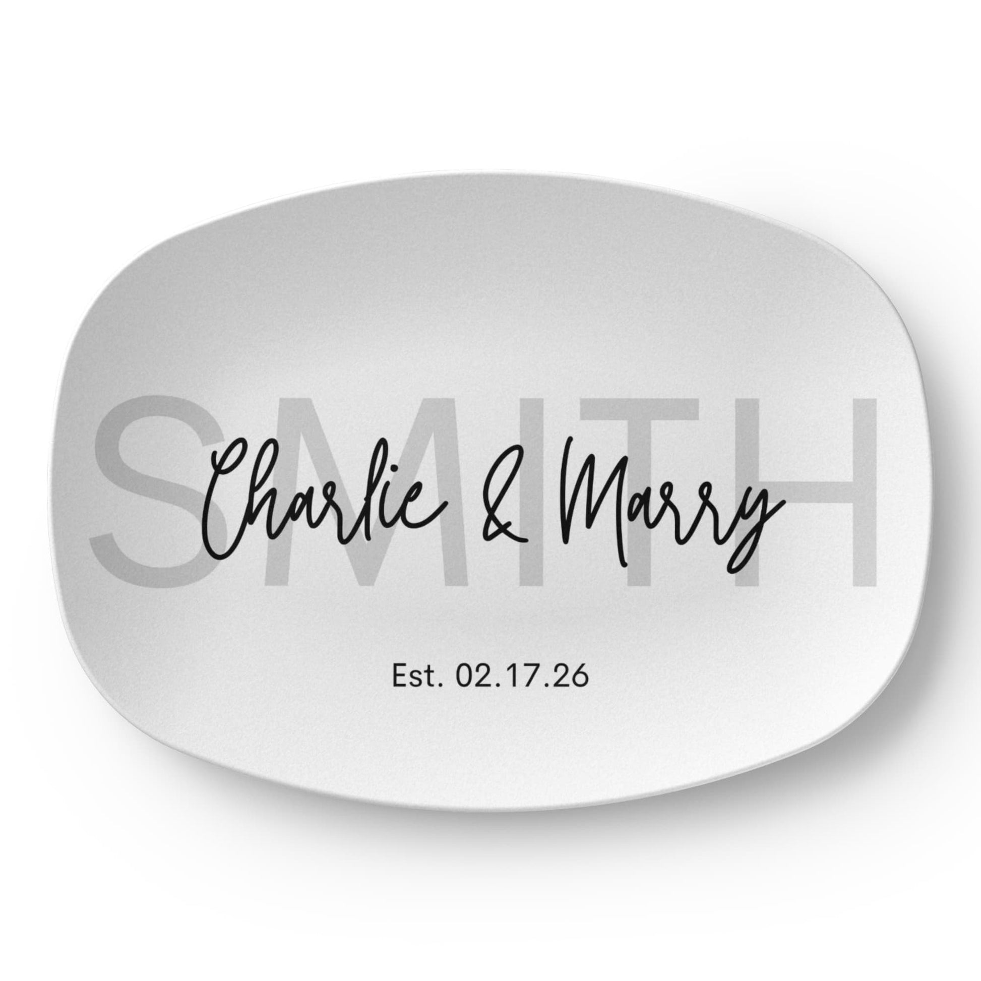 Personalized Couple Name Anniversary Platter ShineOn Fulfillment