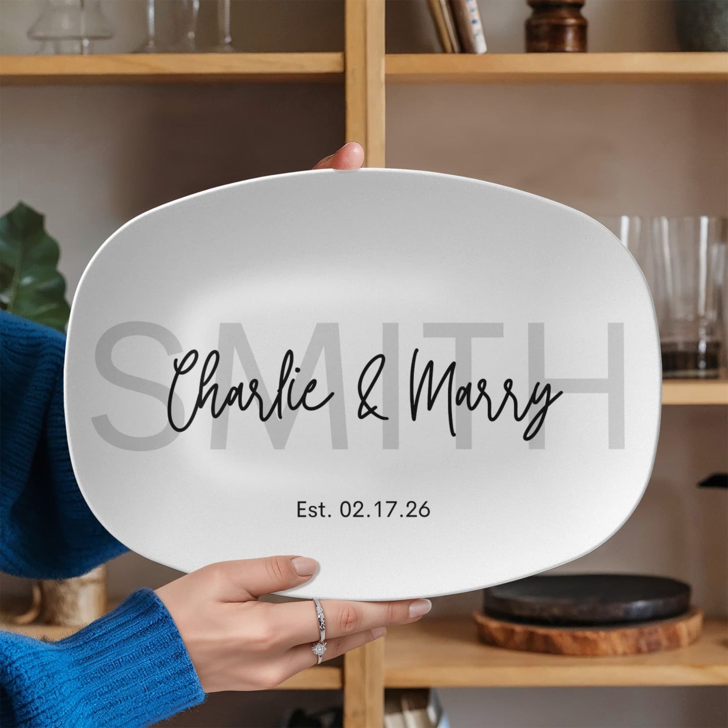 Personalized Couple Name Anniversary Platter ShineOn Fulfillment