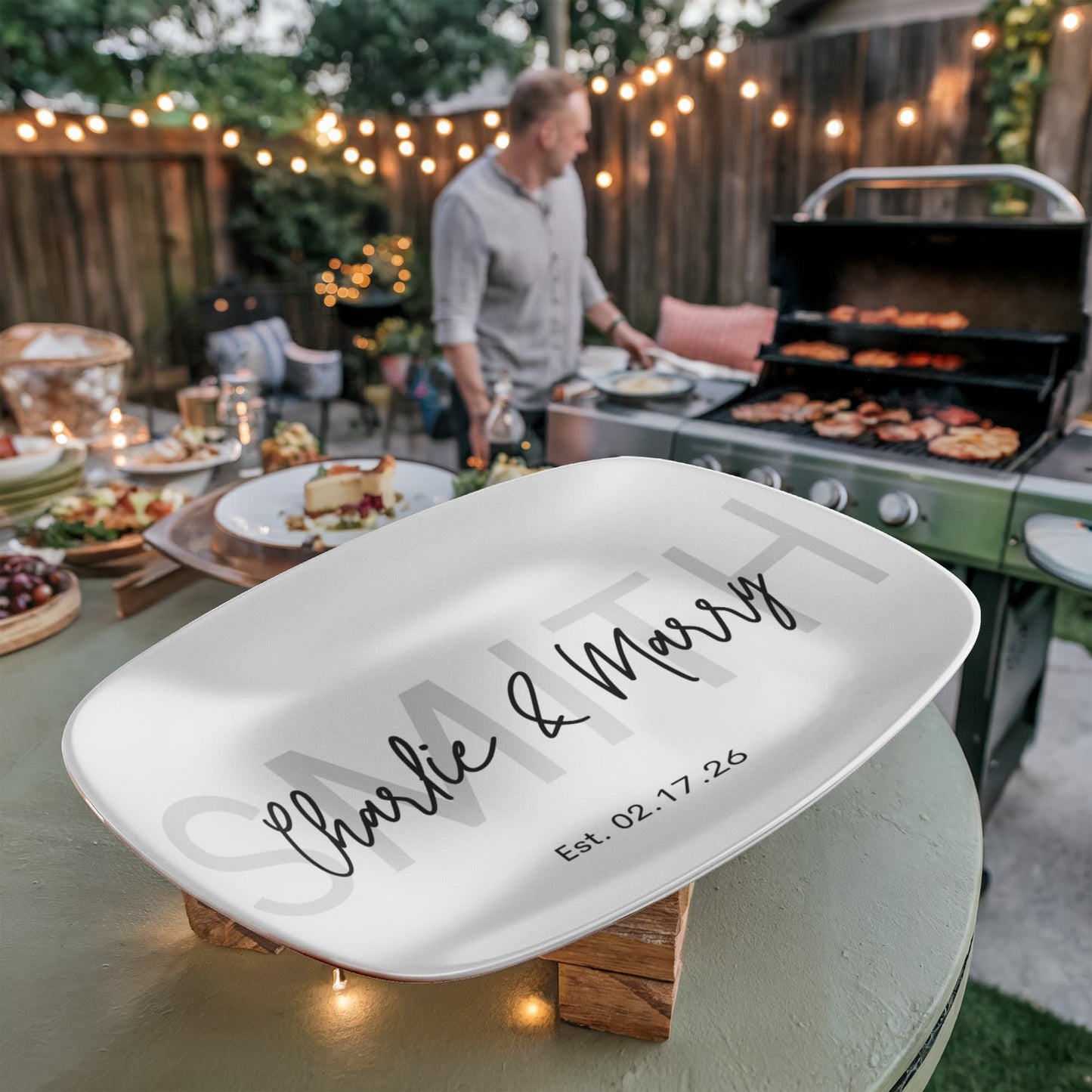Personalized Couple Name Anniversary Platter ShineOn Fulfillment