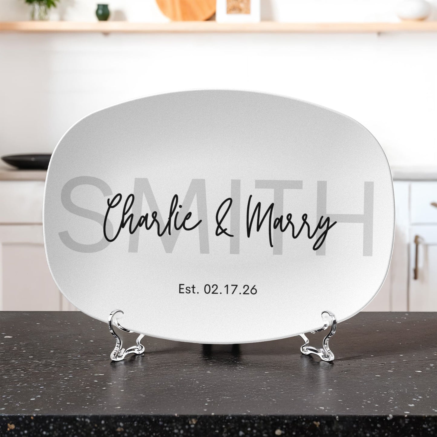 Personalized Couple Name Anniversary Platter ShineOn Fulfillment