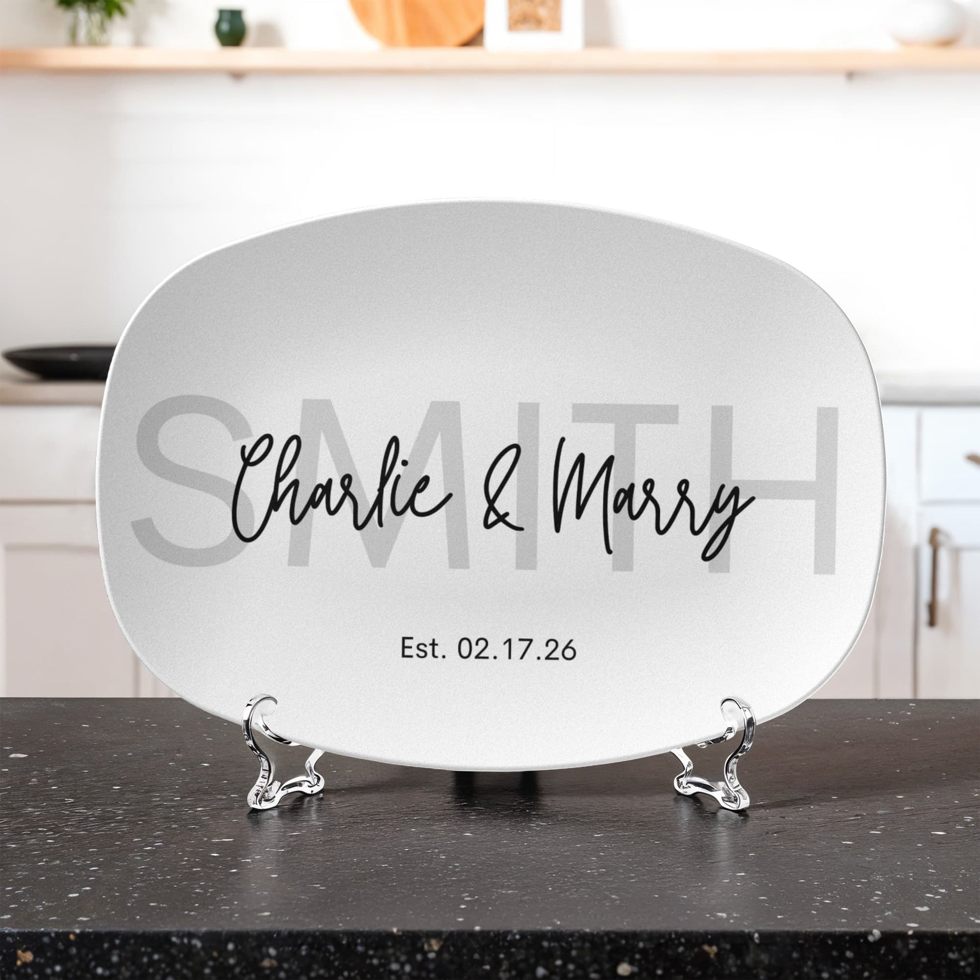 Personalized Couple Name Anniversary Platter ShineOn Fulfillment