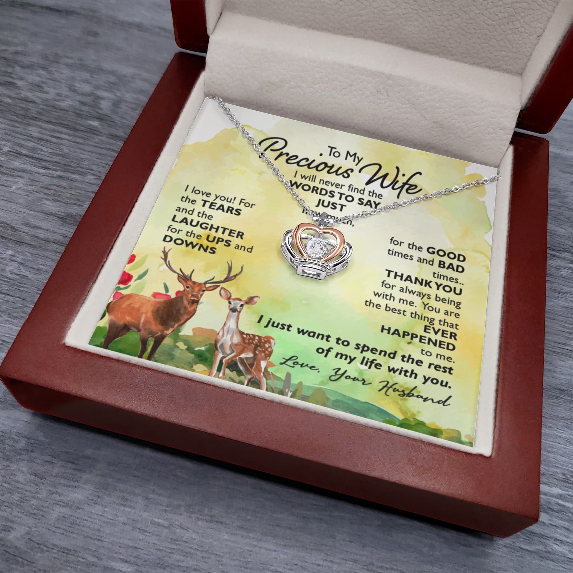 Crown Pendant Necklace To my precious Wife by ShineOn Fulfillment