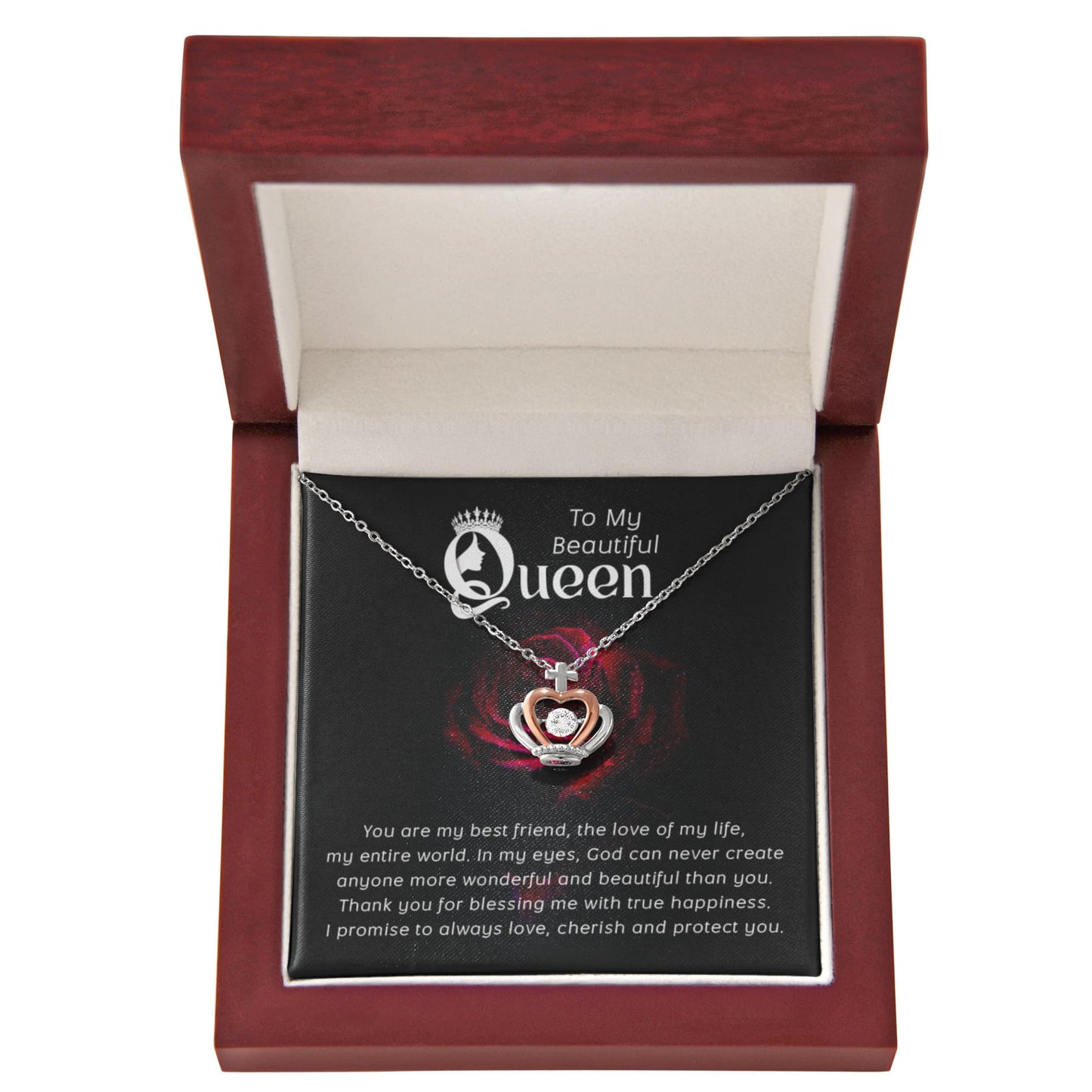 Crown Pendant Necklace To my Queen ShineOn Fulfillment