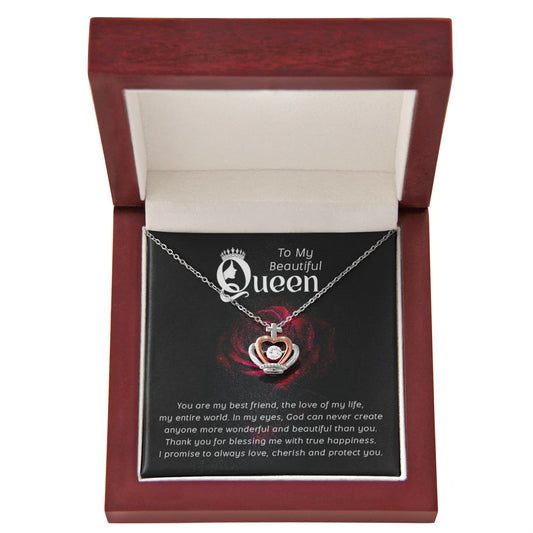 Crown Pendant Necklace To my Queen ShineOn Fulfillment