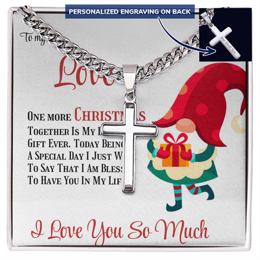 Personalized Cross with Cuban Link Chain Gift to Love by ShineOn Fulfillment