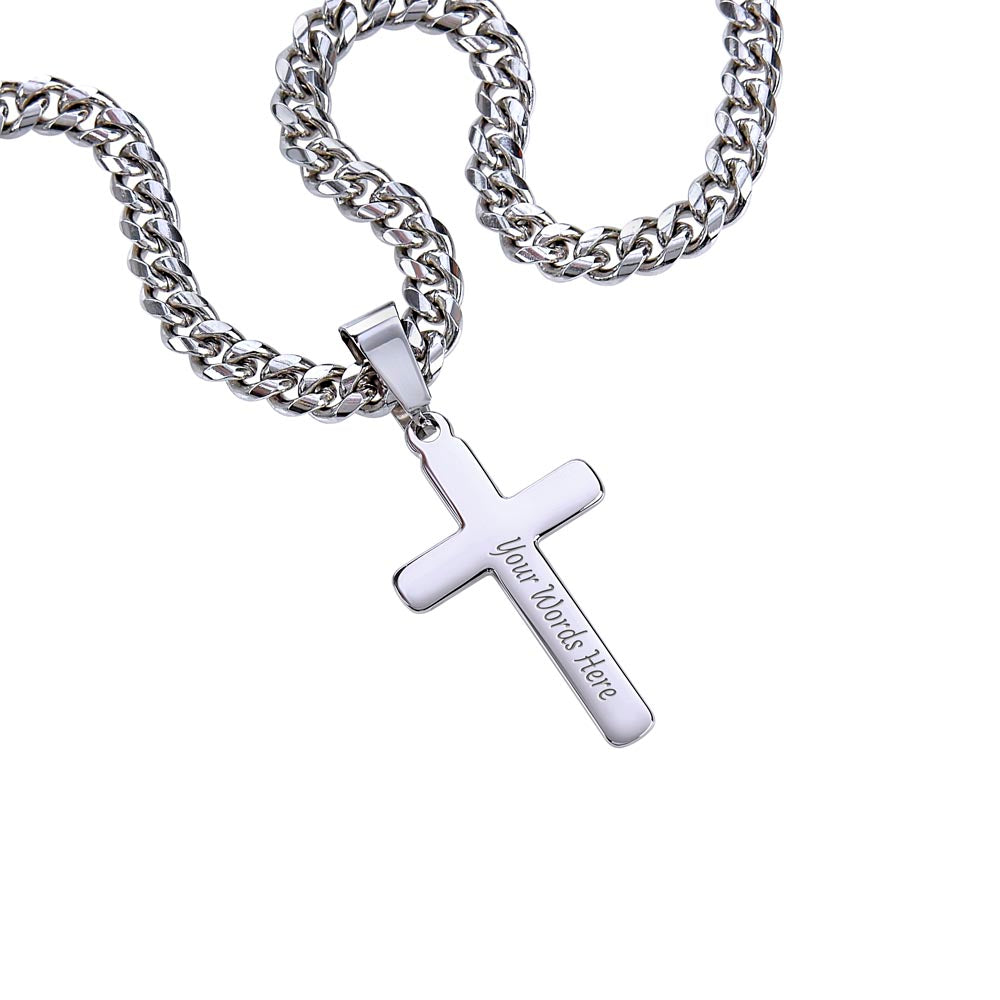Personalized Cross with Cuban Link Chain Gift to Love by ShineOn Fulfillment