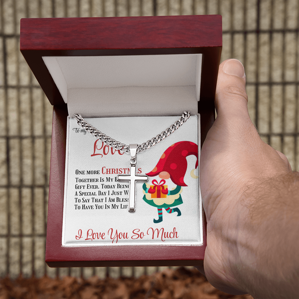 Personalized Cross with Cuban Link Chain Gift to Love by ShineOn Fulfillment