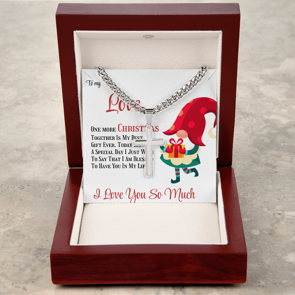Personalized Cross with Cuban Link Chain Gift to Love by ShineOn Fulfillment
